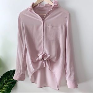 Vintage Silk Dusty High Low Blouse Tunic